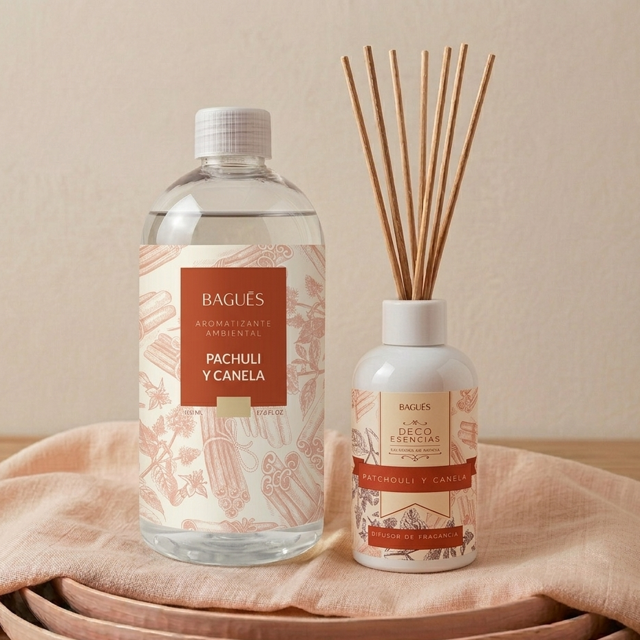 Combo Aromatizante + Difusor de Ambiente | Patchouli y Canela